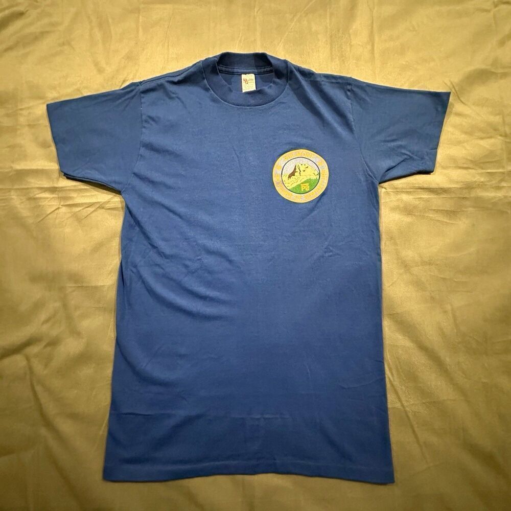 Vintage 80s BSA Boys Scouts Philmont Shirt Anniversary Textile Print Made in USA